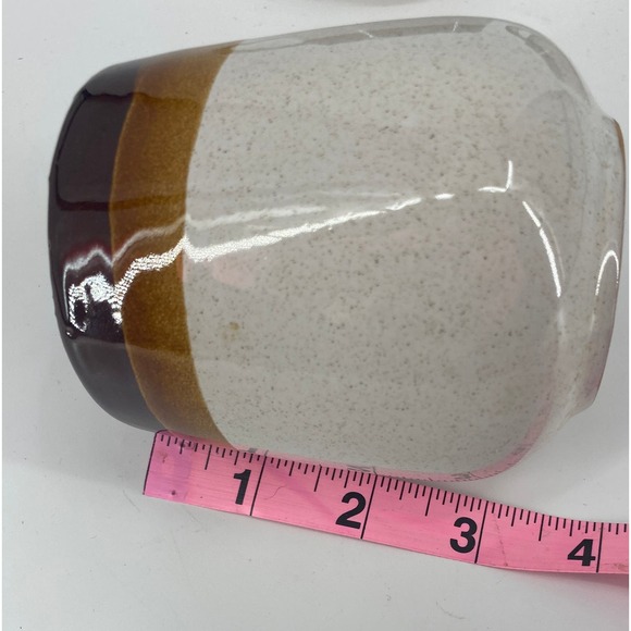 Set 3 vintage made in Taiwan Tan / Brown mugs. Coffee Tea Stone Heavy Handmade - Picture 6 of 6